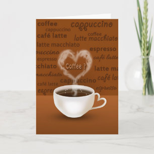 Koffie? Heart Shaped Smoke Feestdagen Kaart
