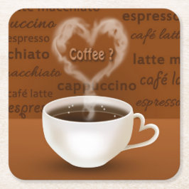 Koffie? Heart Shaped Smoke Kartonnen Onderzetters