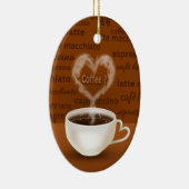 Koffie? Heart Shaped Smoke Keramisch Ornament (Rechts)