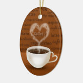 Koffie? Heart Shaped Smoke Keramisch Ornament (Links)