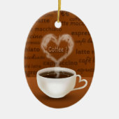 Koffie? Heart Shaped Smoke Keramisch Ornament (Voorkant)
