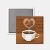 Koffie? Heart Shaped Smoke Magneet (Voorkant / Achterkant)