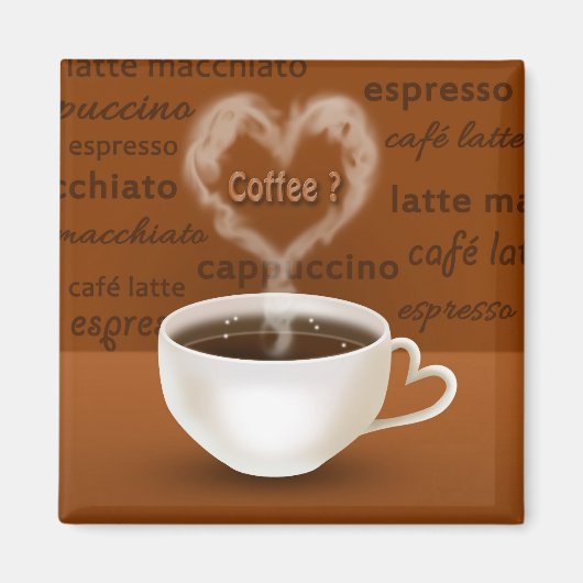 Koffie? Heart Shaped Smoke Magneet (Voorkant)