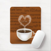 Koffie? Heart Shaped Smoke Muismat (Met muis)