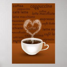 Koffie? Heart Shaped Smoke Poster