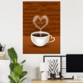 Koffie? Heart Shaped Smoke Poster (Thuiskantoor)