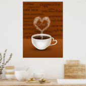 Koffie? Heart Shaped Smoke Poster (Keuken)