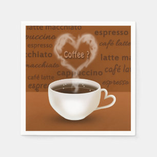 Koffie? Heart Shaped Smoke Servetten