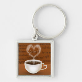 Koffie? Heart Shaped Smoke Sleutelhanger