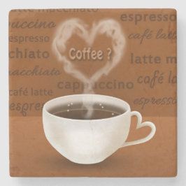 Koffie? Heart Shaped Smoke Stenen Onderzetter