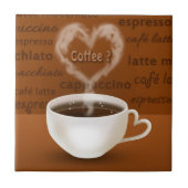 Koffie? Heart Shaped Smoke Tegeltje (Voorkant)