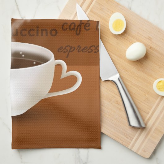 Koffie? Heart Shaped Smoke Theedoek (Quarter Fold)