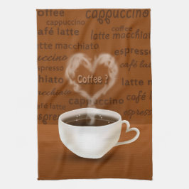 Koffie? Heart Shaped Smoke Theedoek