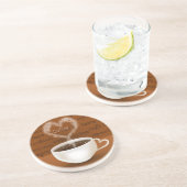 Koffie? Heart Shaped Smoke Zandsteen Onderzetter (Zijkant)