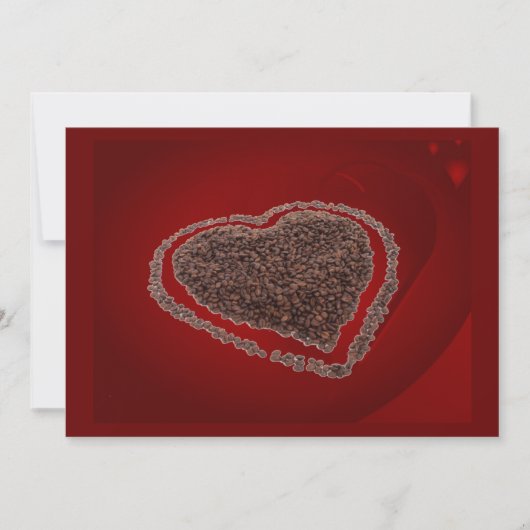 Koffie — Heart-uitnodiging Kaart (Voorkant)