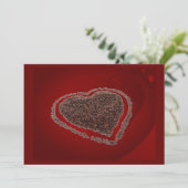 Koffie — Heart-uitnodiging Kaart (Staand voorkant)