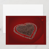 Koffie — Heart-uitnodiging Kaart (Voorkant / Achterkant)