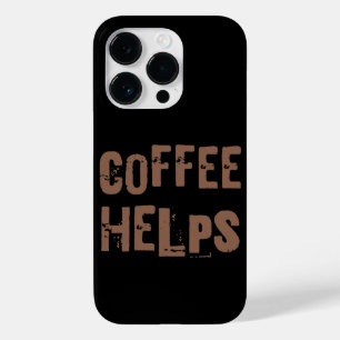 koffie helpt grappige retro typografie cafe slogan Case-Mate iPhone 14 pro hoesje