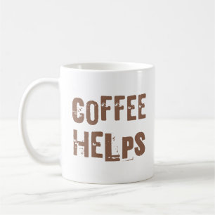 koffie helpt grappige retro typografie cafe slogan koffiemok
