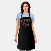 koffie helpt grappige retro typografie cafe slogan schort (Gedragen)