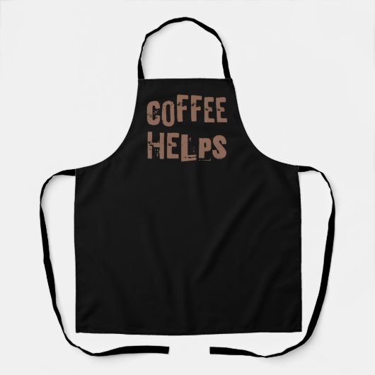 koffie helpt grappige retro typografie cafe slogan schort (Voorkant)