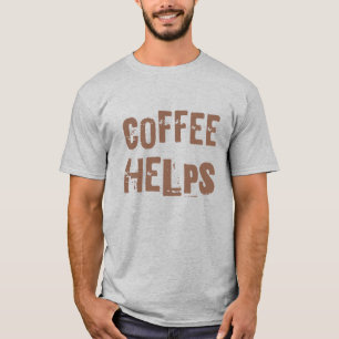 koffie helpt grappige retro typografie cafe slogan t-shirt