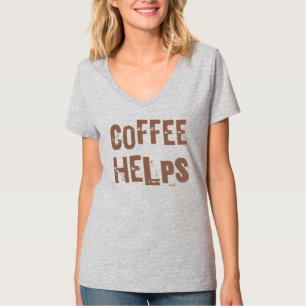koffie helpt grappige retro typografie cafe slogan t-shirt
