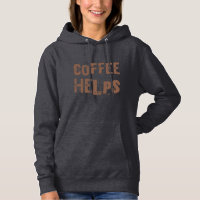 koffie helpt het gezegde van een grappige retro ty