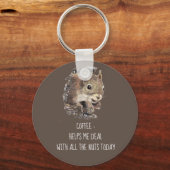Koffie helpt me bij al het Nuts Squirrel Sleutelhanger (Voorkant)