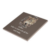 Koffie helpt me bij al het Nuts Squirrel Tegeltje (Zijkant)