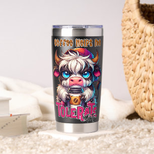 Koffie Helpt Me Idioten Te Verdragen Geïsoleerde Drinkbeker