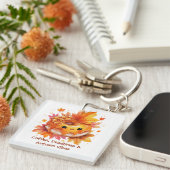 Koffie & herfststemming Donut Sleutelhanger (Voorkant Rechts)
