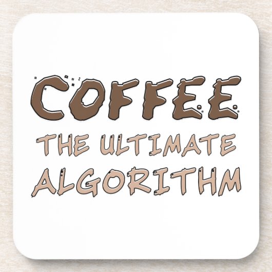 Koffie Het ultieme algoritme Grappige programmeur Bier Onderzetter (Voorkant)