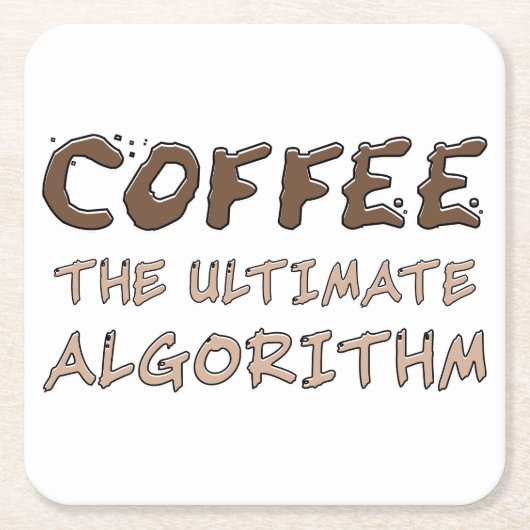 Koffie Het ultieme algoritme Grappige programmeur Kartonnen Onderzetters (Voorkant)