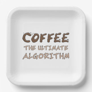 Koffie Het ultieme algoritme Grappige programmeur Papieren Bordje