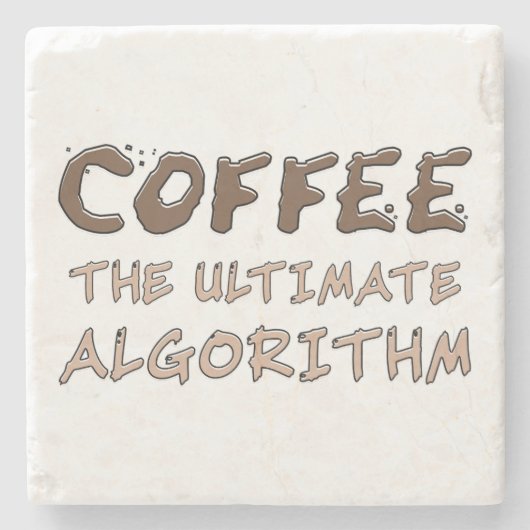 Koffie Het ultieme algoritme Grappige programmeur Stenen Onderzetter (Voorkant)
