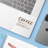 Koffie Het Ultieme Algoritme Grappige Programmeur Sticker (Laptop met iPhone)
