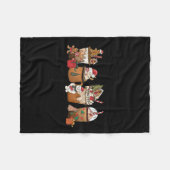 Koffie Hete Cacao Vrolijk Kerstfeest Familie Pajam Fleece Deken (Voorkant (Horizontaal))