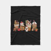 Koffie Hete Cacao Vrolijk Kerstfeest Familie Pajam Fleece Deken (Voorkant)