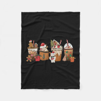 Koffie Hete Cacao Vrolijk Kerstfeest Familie Pajam Fleece Deken