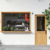  koffie hier pijlteken rechts sticker