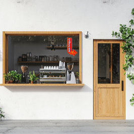 koffie hier pijlteken rechts sticker