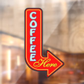 koffie hier raamsticker (Vel 2)