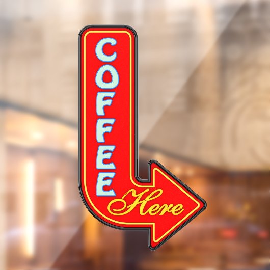  koffie hier raamsticker (Vel 2)