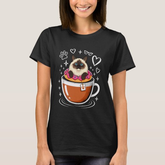 Koffie Himalaya Kat Donut T-shirt (Voorkant)