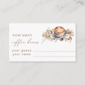 Koffie Hoeveel koffiebonen Vrijgezellenfeest spel Informatiekaartje (Voorkant)