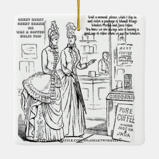 "Koffie-holic! Keramisch Ornament (Achterkant)