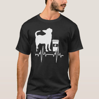 Koffie Hond Hartslag Kat Dier Koffie Verslaafd O T-shirt