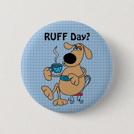 Koffie Hond Knop Ronde Button 5,7 Cm