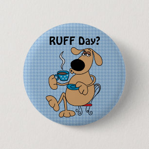 Koffie Hond Knop Ronde Button 5,7 Cm